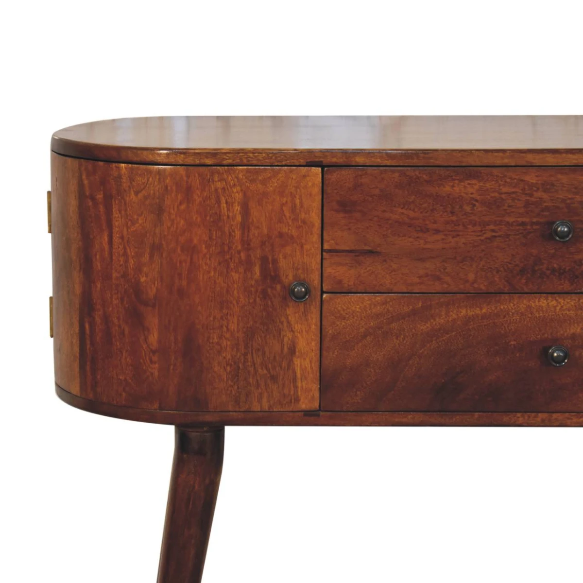 Artisan Solid Wood Grove Chestnut Console Table Slim Profile 2 Drawers 2 Cabinets Entryway by Artisan Furniture