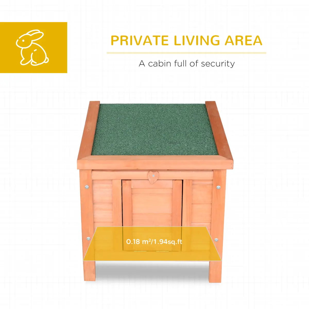 Pawhut Wooden Rabbit Hutch Bunny Cage Guinea Pig House Pet Habitat Small Animals - Rabbit Hutch