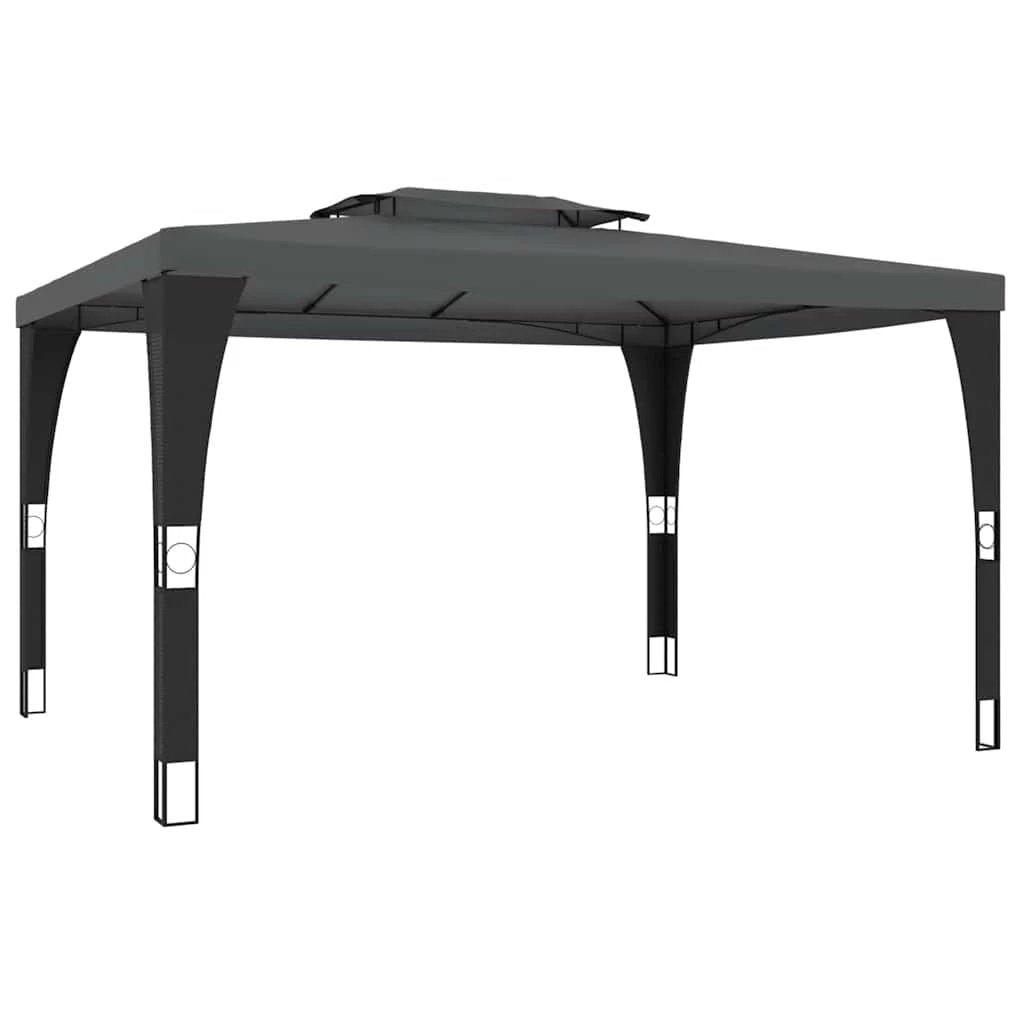 vidaXL vidaXL Gazebo with Double Roof Cream 2.98x2.98 m Steel - Gazebos