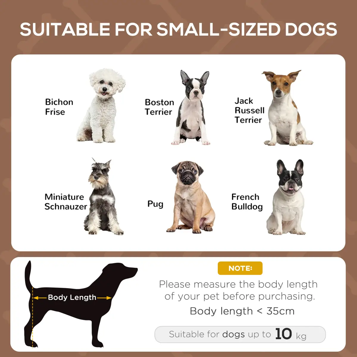 PawHut 61 cm Elevated Pet Bed Dog Cot Tent with Canopy Instant Shelter Outdoor Brown - Dog Beds