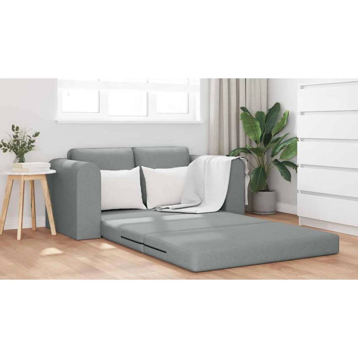 vidaXL VidaXL Sofa Bed 148x71x83 Cm Light Grey Fabric For Lounge - Sofa Bed