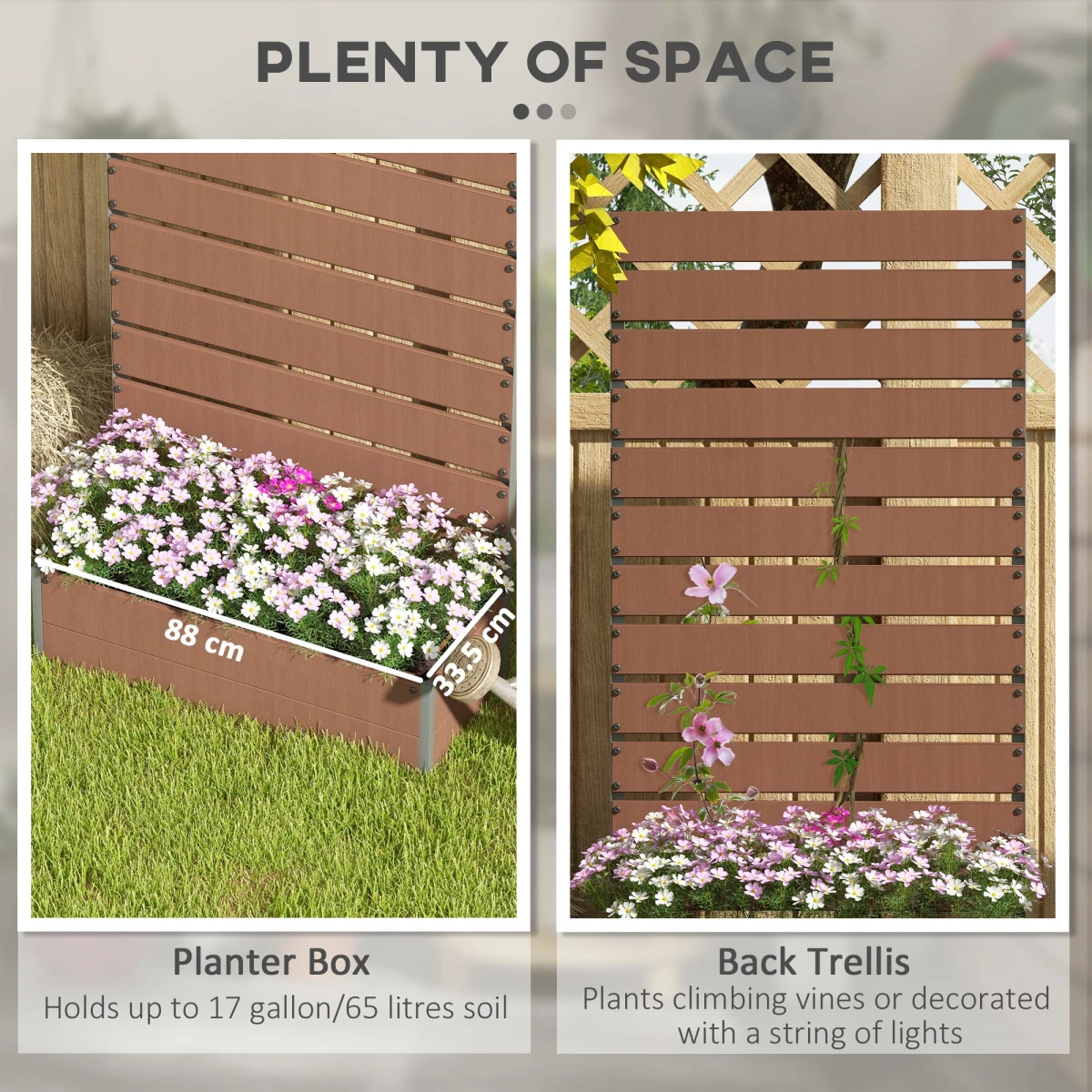 Outsunny Outsunny Raised Garden Bed With Trellis For Patio - Planters