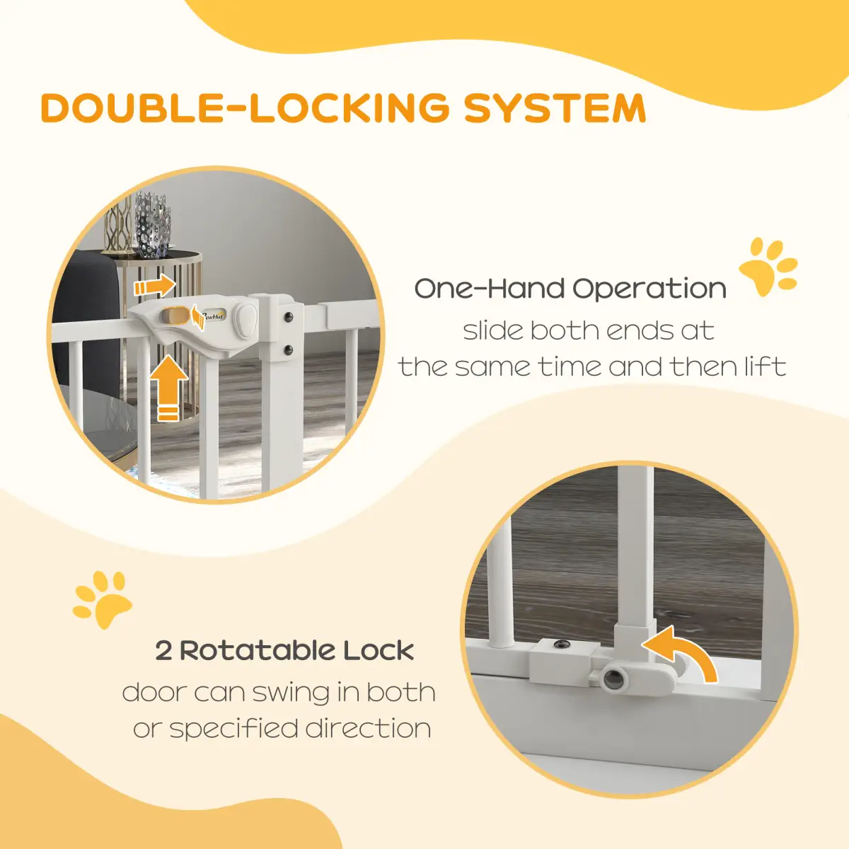 PawHut PawHut Adjustable Safety Gate w/ 1 Extensions and Four Adjustable Screws, White - Pet Gate