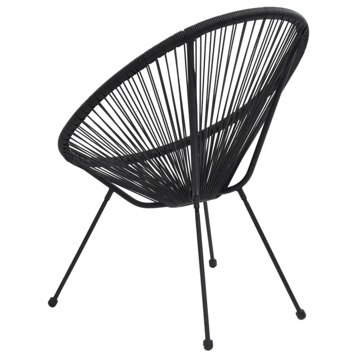vidaXL vidaXL Garden Moon Chairs 2 pcs Rattan Black - Garden Chairs