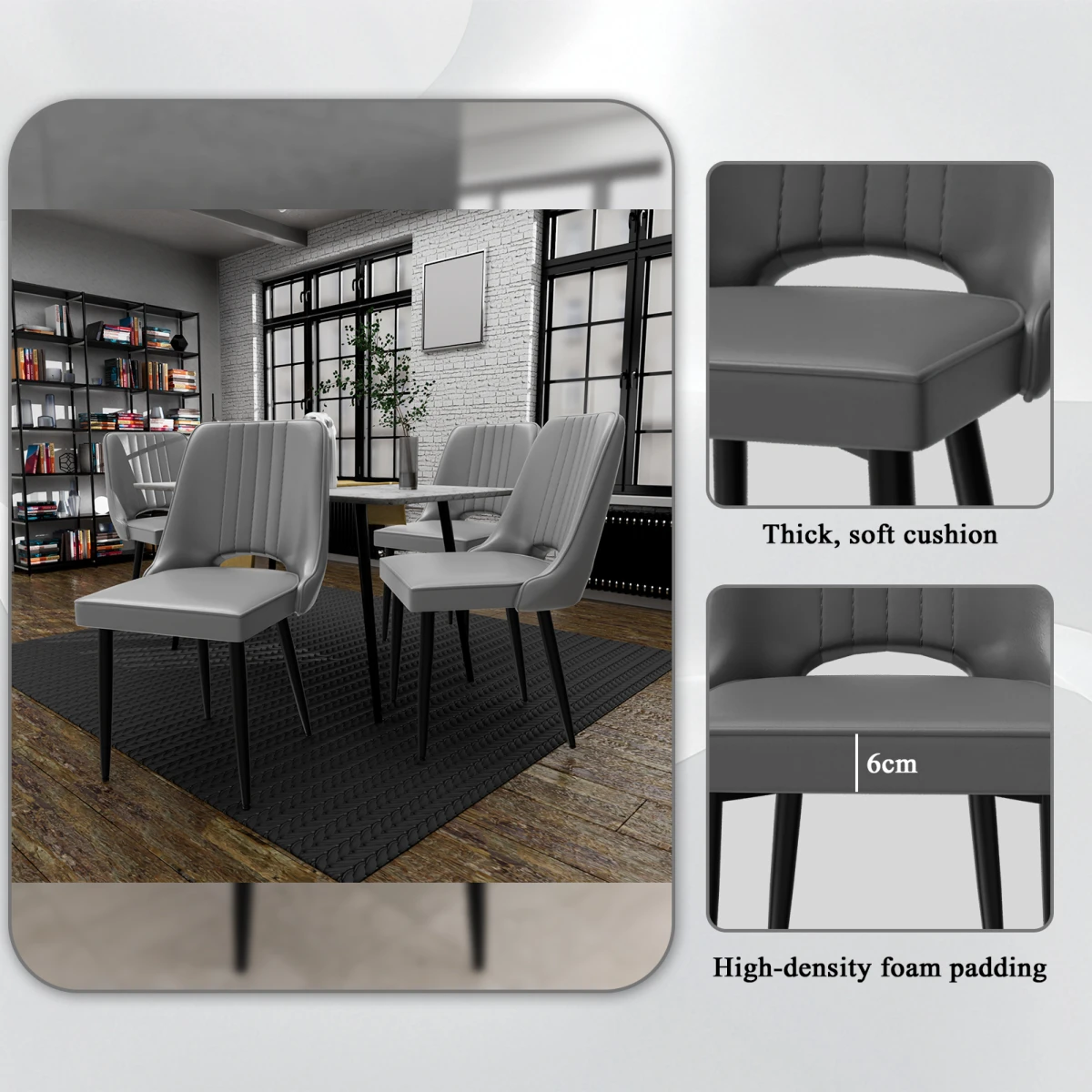 N/A TopQuality Dining Chair 18In Cutout Back Home - Dining Chairs