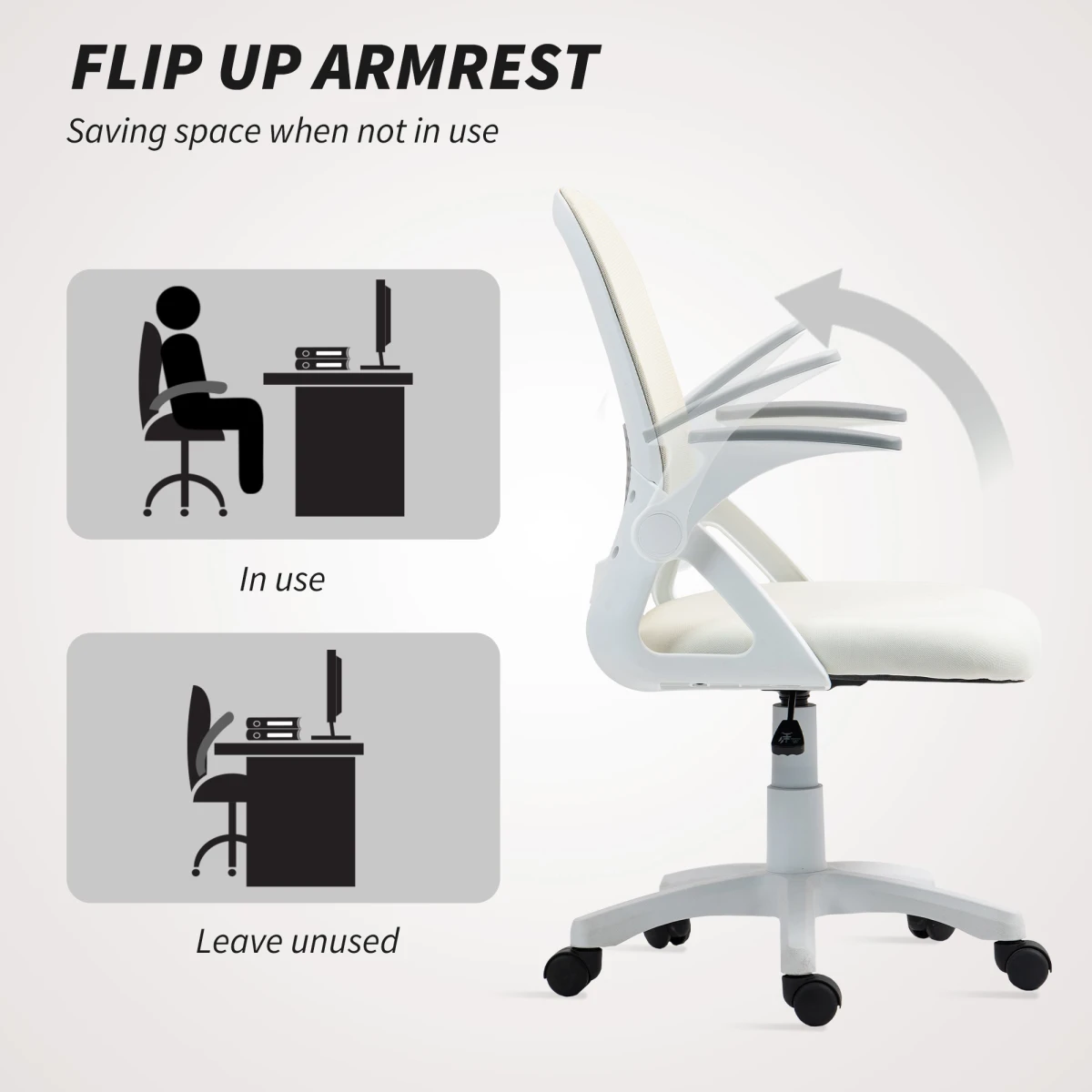 Quality Mesh Office Chair Height FlipArm Home by N/A