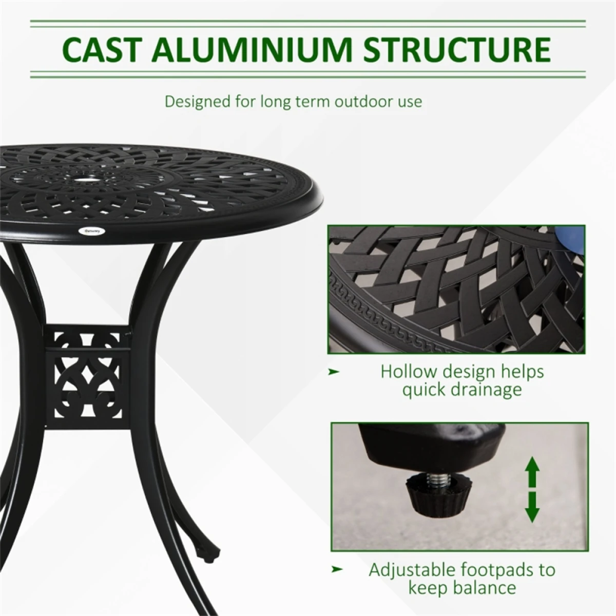 N/A Outsunny Table 24In Umbrella Hole Outdoor - Coffee Table