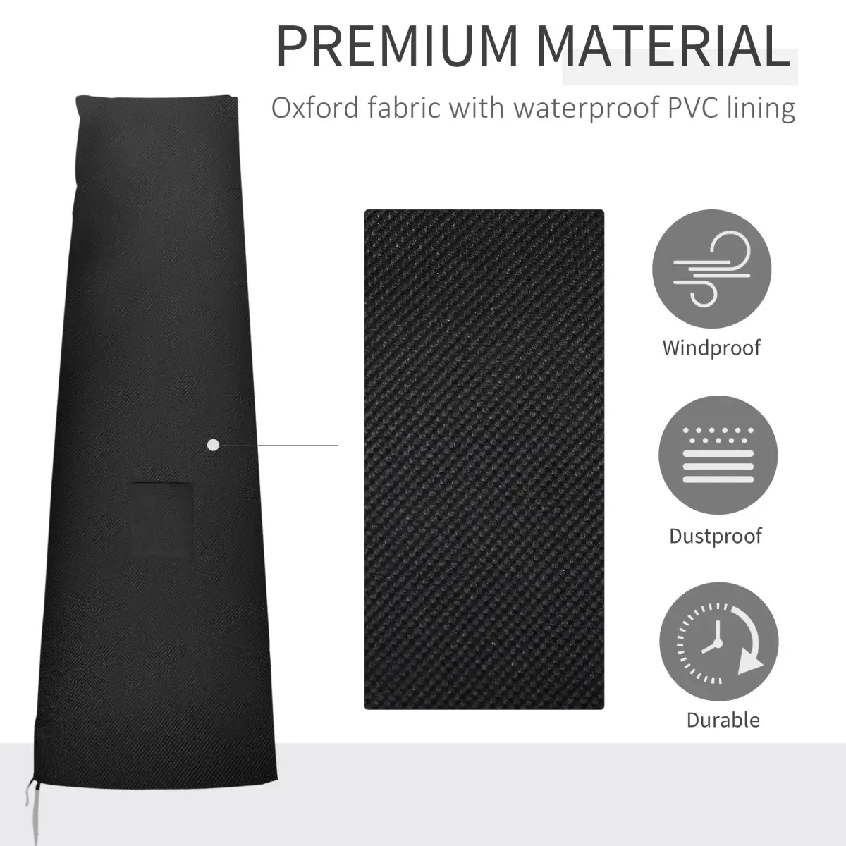 Outsunny Parasol Umbrella Cover Outdoor Protector Weatherproof Cantilever Garden - Parasol