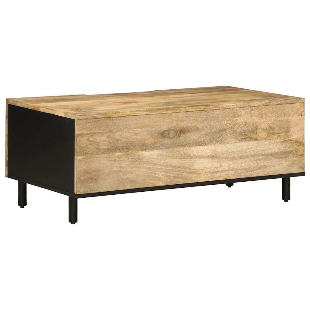 vidaXL Coffee Table 100x54x40 cm Solid Mango Wood With Geometric Fronts For Living Room by vidaXL