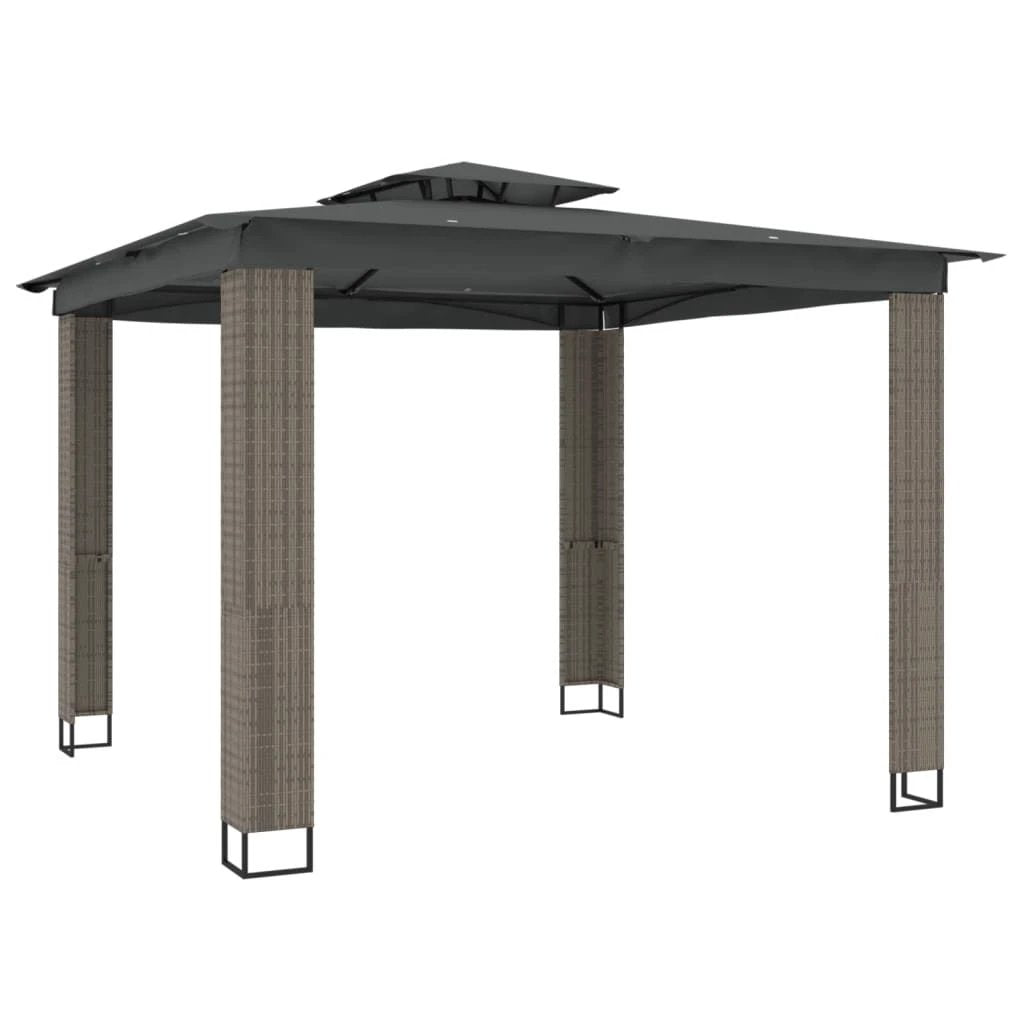 vidaXL vidaXL Gazebo with Double Roof Cream 2.94x2.94 m Steel - Gazebos