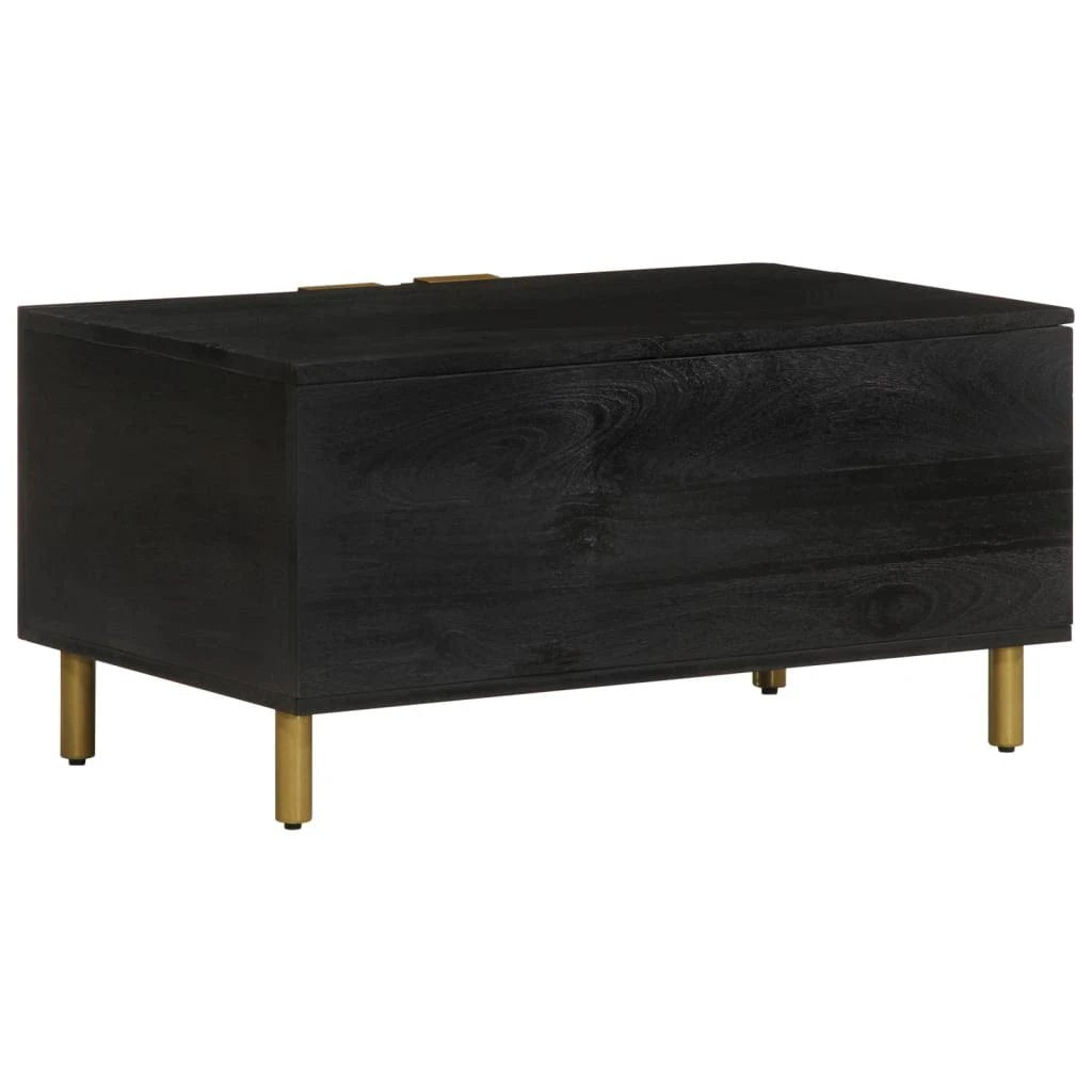 vidaXL VidaXL Coffee Table 80x50x40 cm Engineered Wood Black With Storage Doors Living Room - Coffee Table