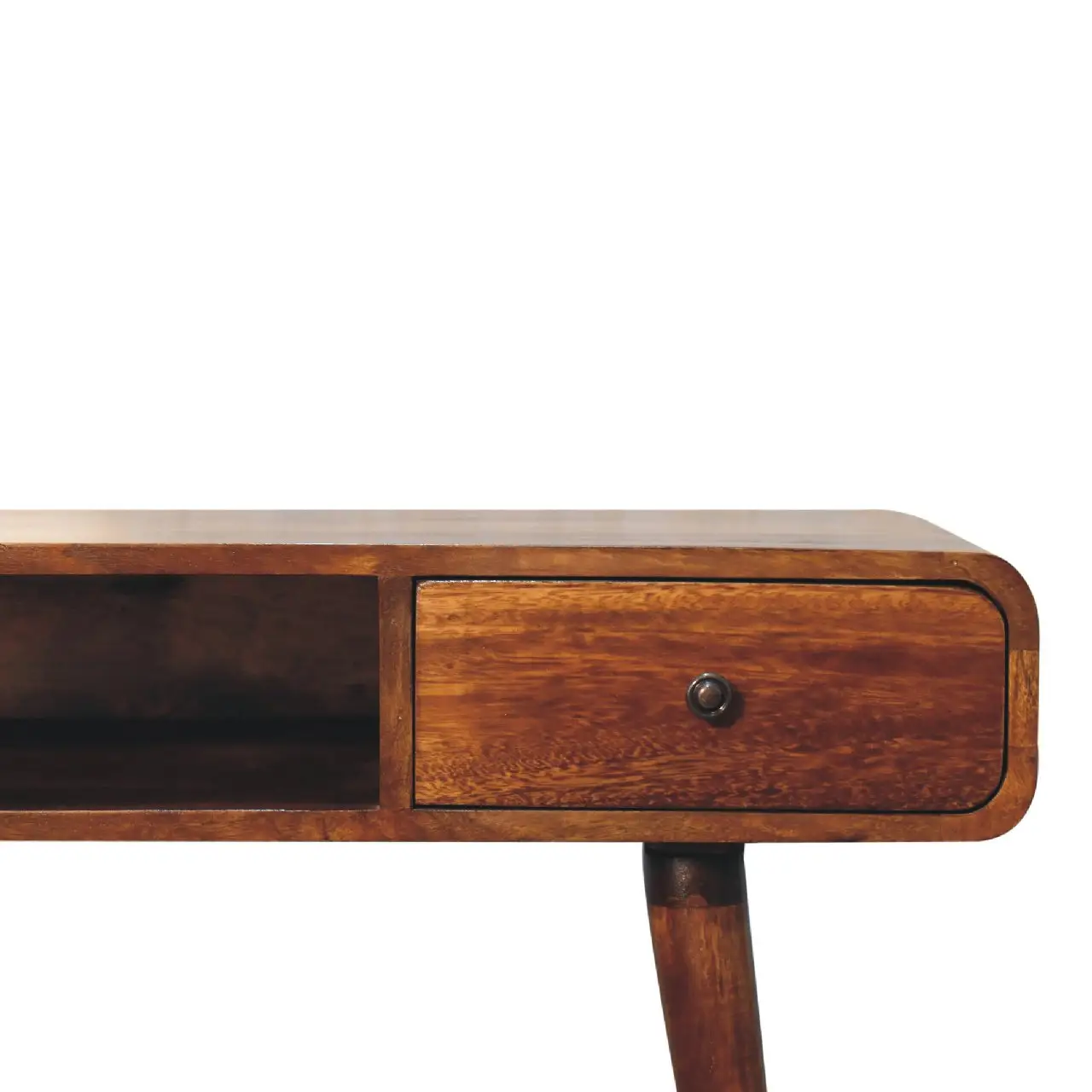 Artisan Furniture Artisan Furniture Solid Wood Curved Chestnut Writing Desk, Brown, 1Drawer - Desk