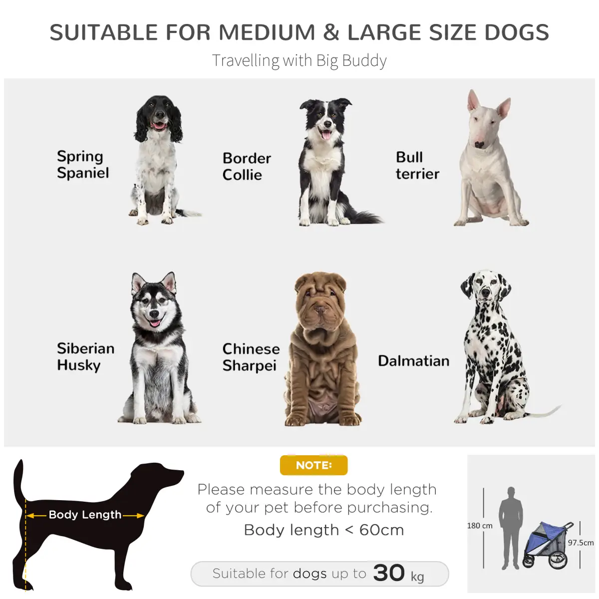 PawHut PawHut Foldable Pet Stroller with Cushion, for M, L Dogs - Blue - Pet Carrier