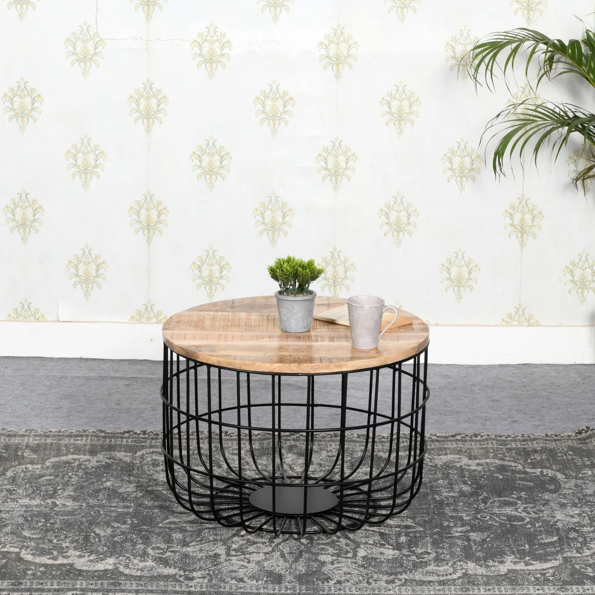 Surrey Round Coffee Table With Storage Home Decor by Indian Hub