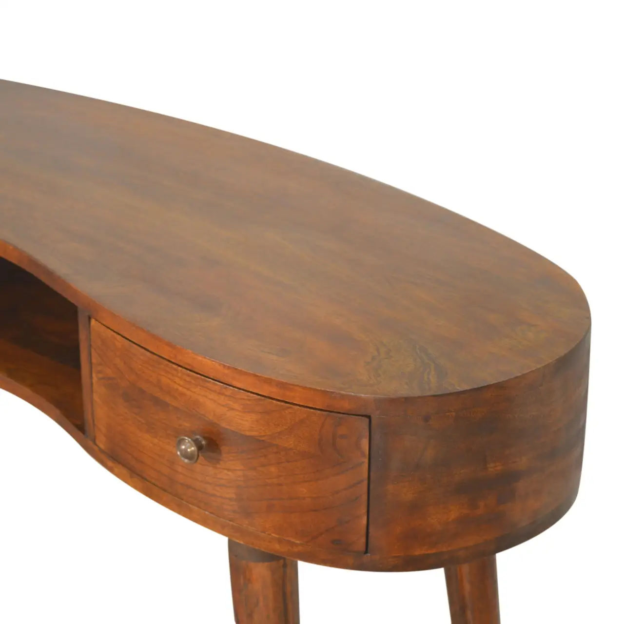Artisan Furniture Artisan Furniture Solid Wood Chestnut Wave Writing Desk, 2 Drawers, 1 Shelf, Brown - Desk