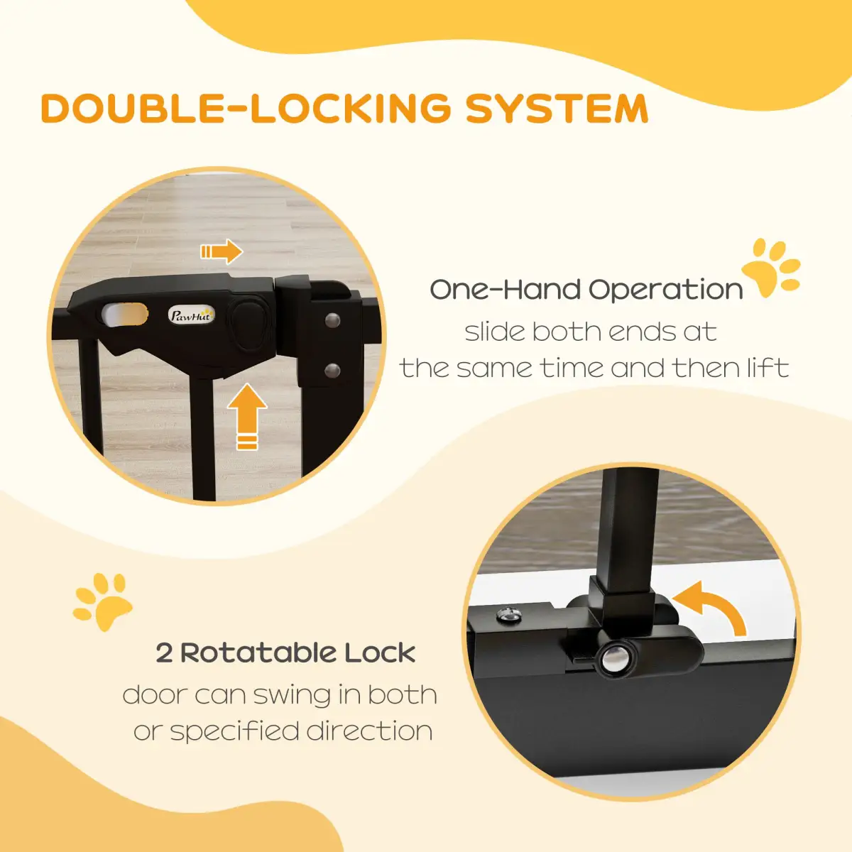 PawHut PawHut Adjustable Safety Gate w/ 1 Extensions and Four Adjustable Screws, Black - Pet Gate