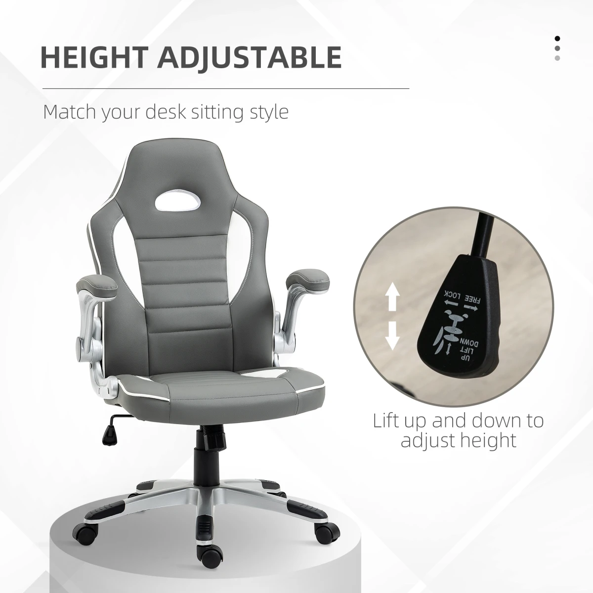 Vinsetto Elite Racing Chair 112-122cm Adjustable Flip Armrests Gamers - Office Chair