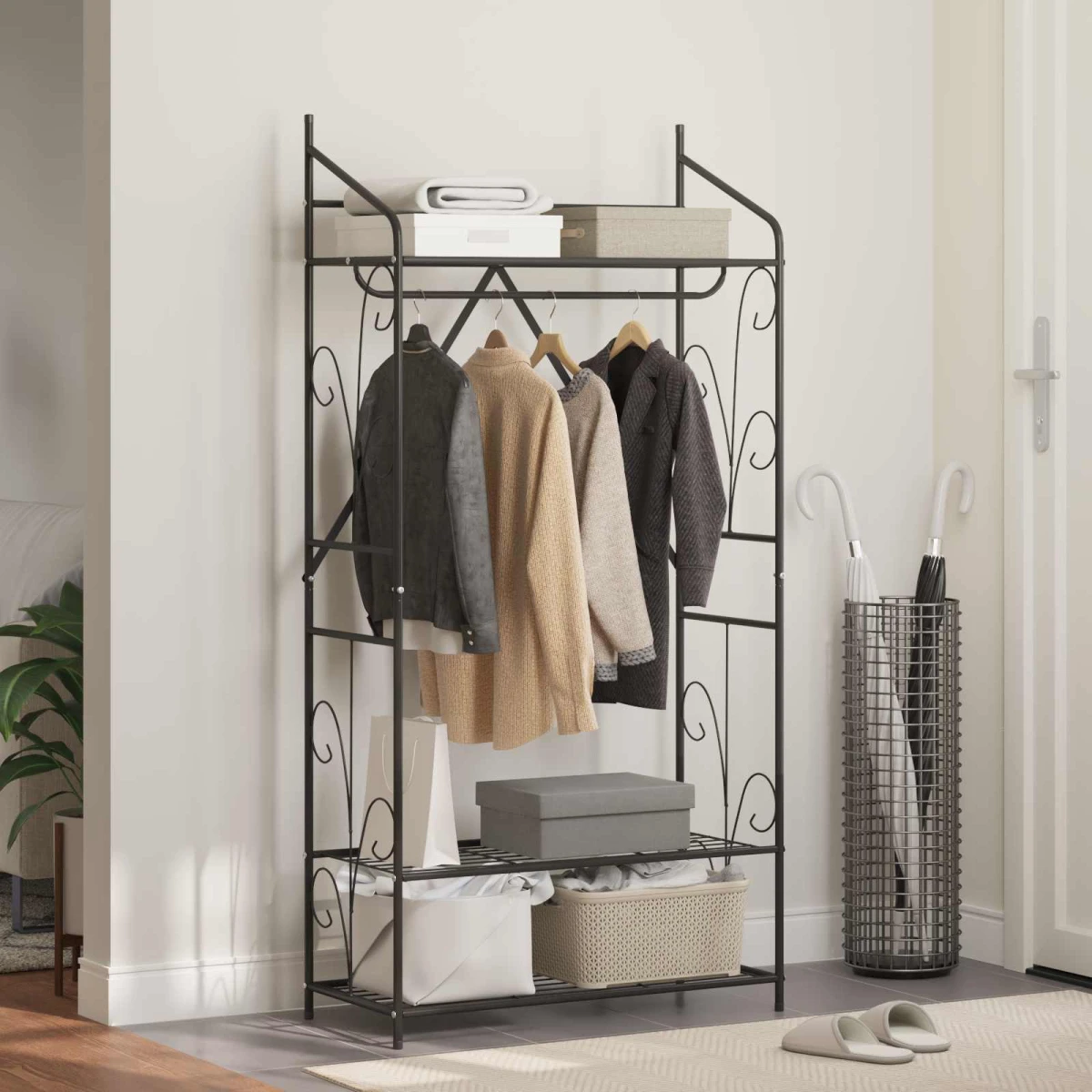 vidaXL Open Wardrobe Minimalist Metal Frame by vidaXL