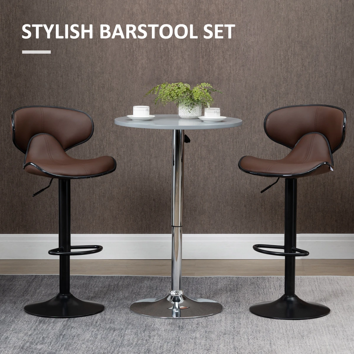 Premium Barstools 89.5-109.5cm Gas Lift Pair by HOMCOM