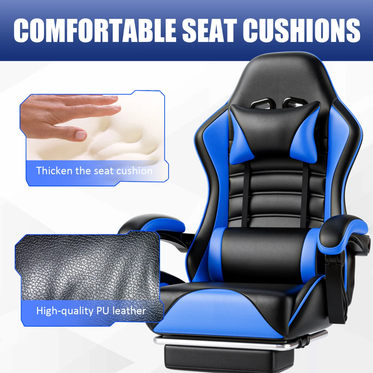 Pro Gaming Chair With Adjustable Lumbar Support For Adults by N/A
