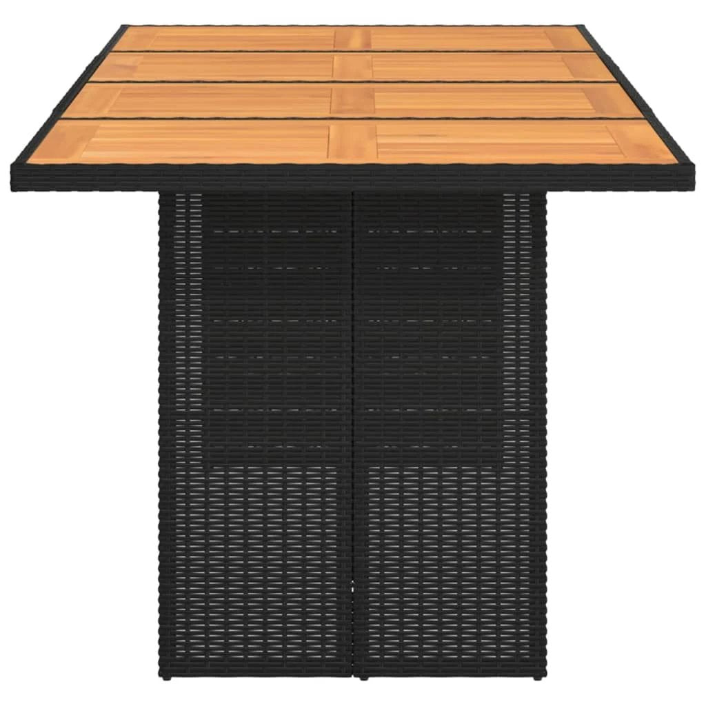 vidaXL vidaXL Garden Table with Acacia Wood Top Grey 190x80x75 cm Poly Rattan - Garden Table