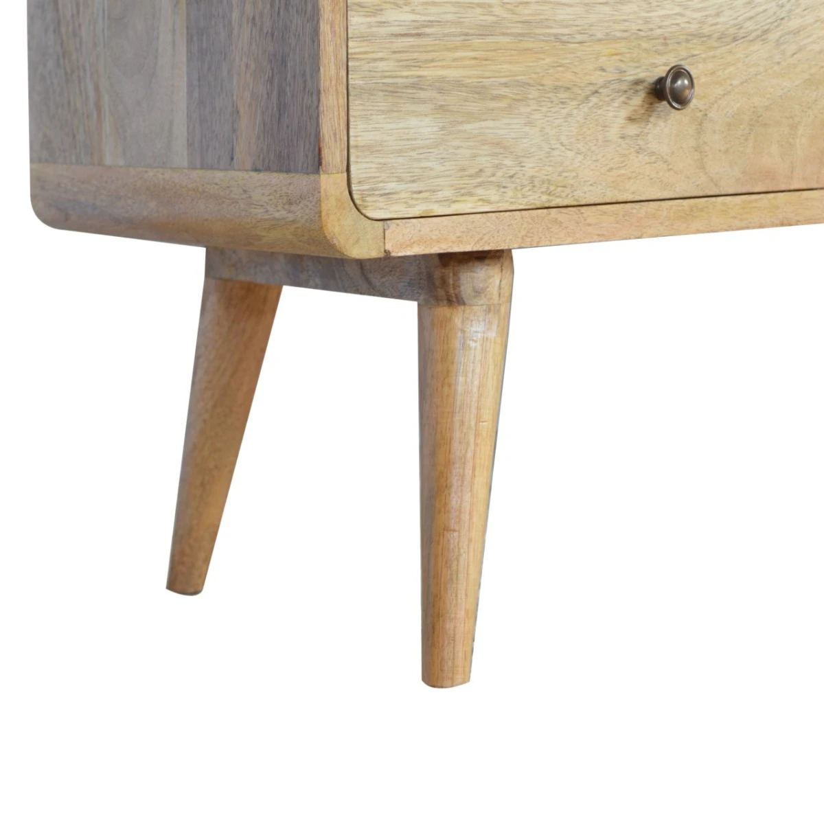Artisan Solid Wood Media Unit Curved Oak Drawers 90cm Home by Artisan Furniture