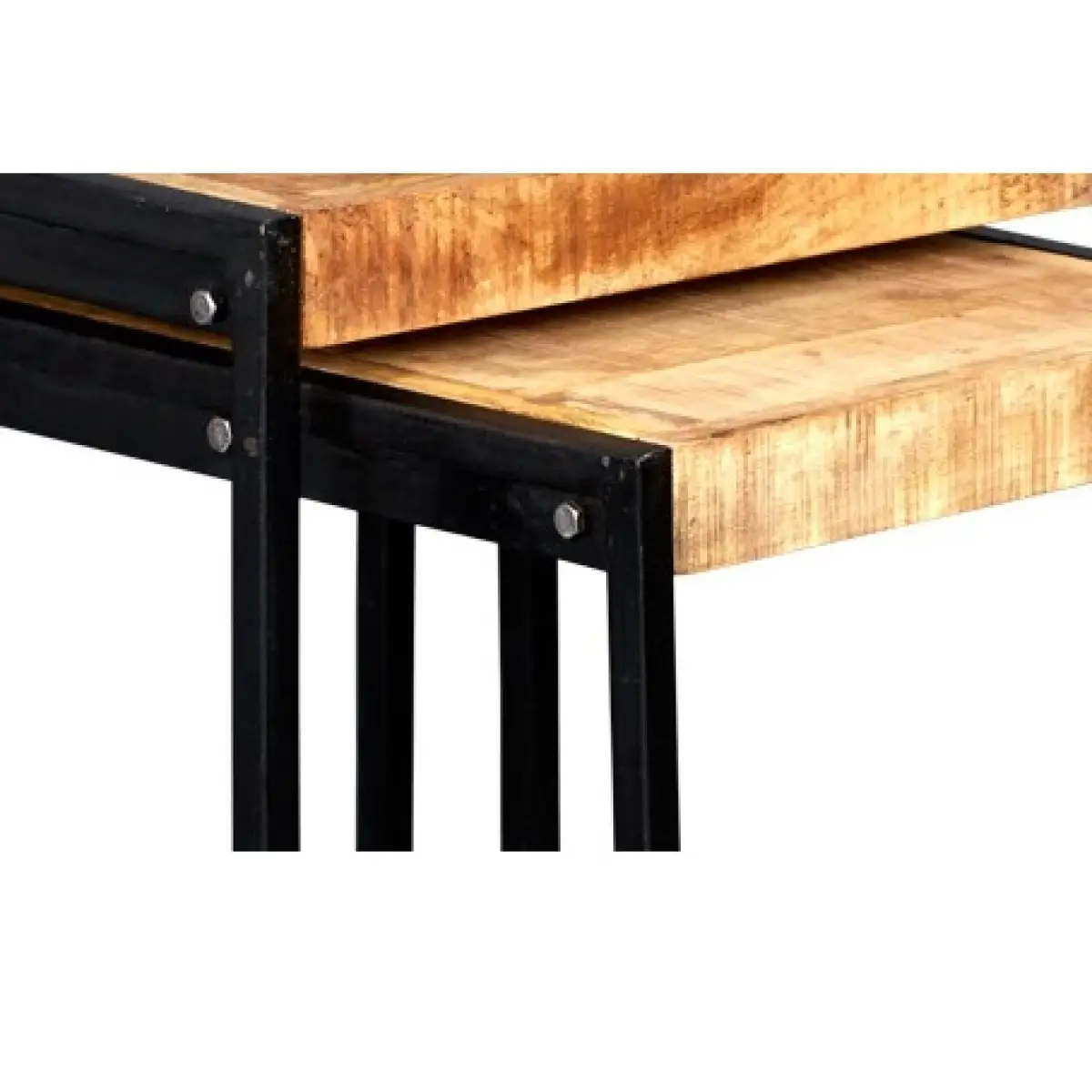 Indian Hub Cosmo Industrial Nest Of 2 Tables - Nest of Tables