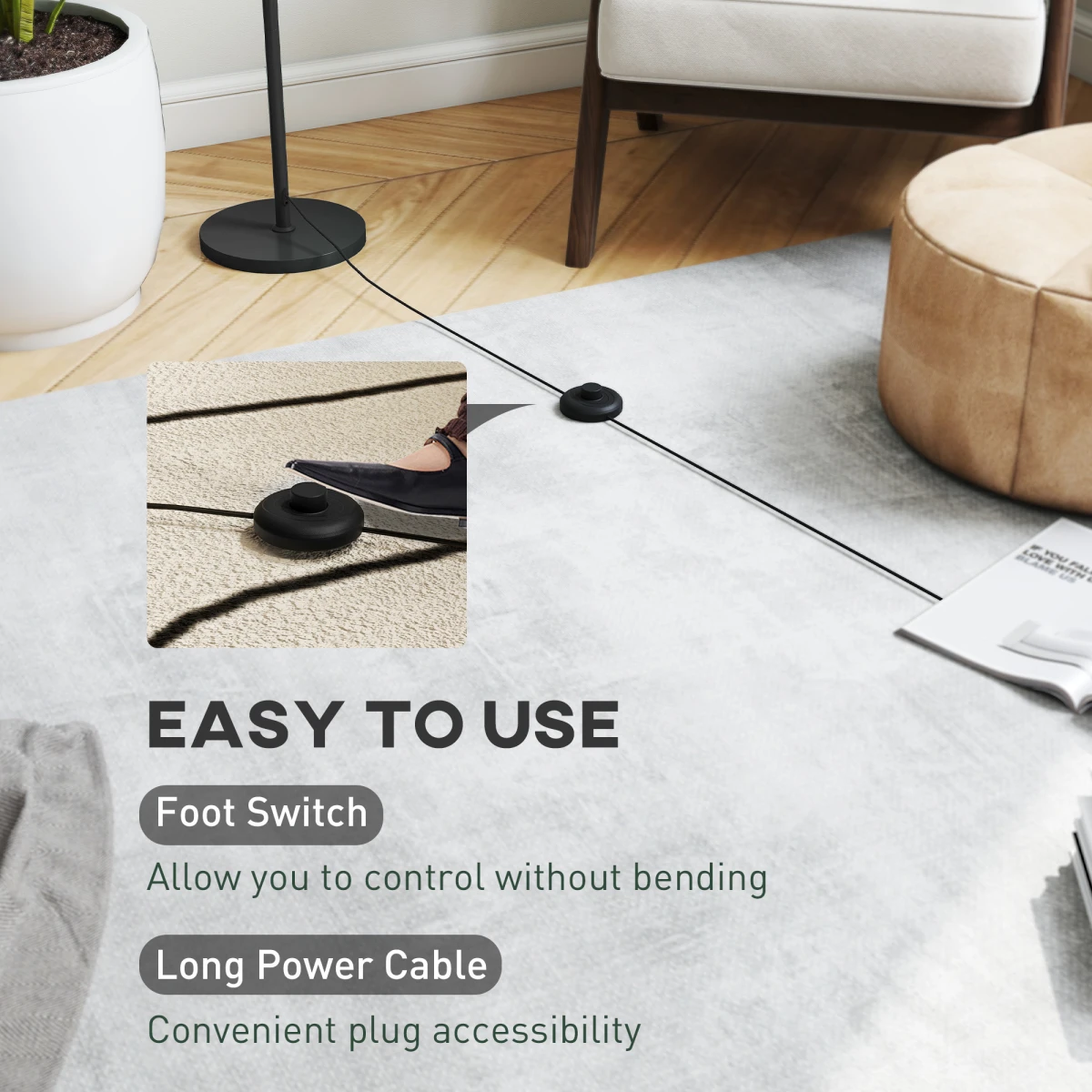 Quality Floor Lamp Tall Standard 3D Printed Rose Shade 3000K 4000K 6000K Foot Switch For Living Room by N/A
