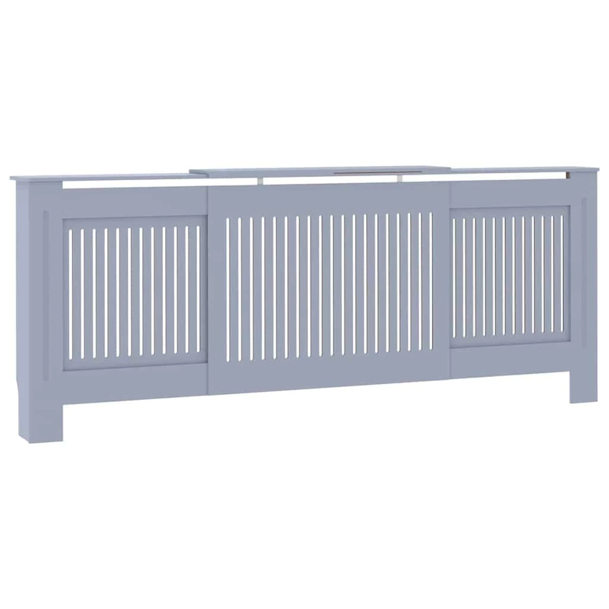 vidaXL vidaXL Radiator Cover 142-205x20.5x81.5 cm Slatted Grey for Living Room Decor Indoor Use - Radiator