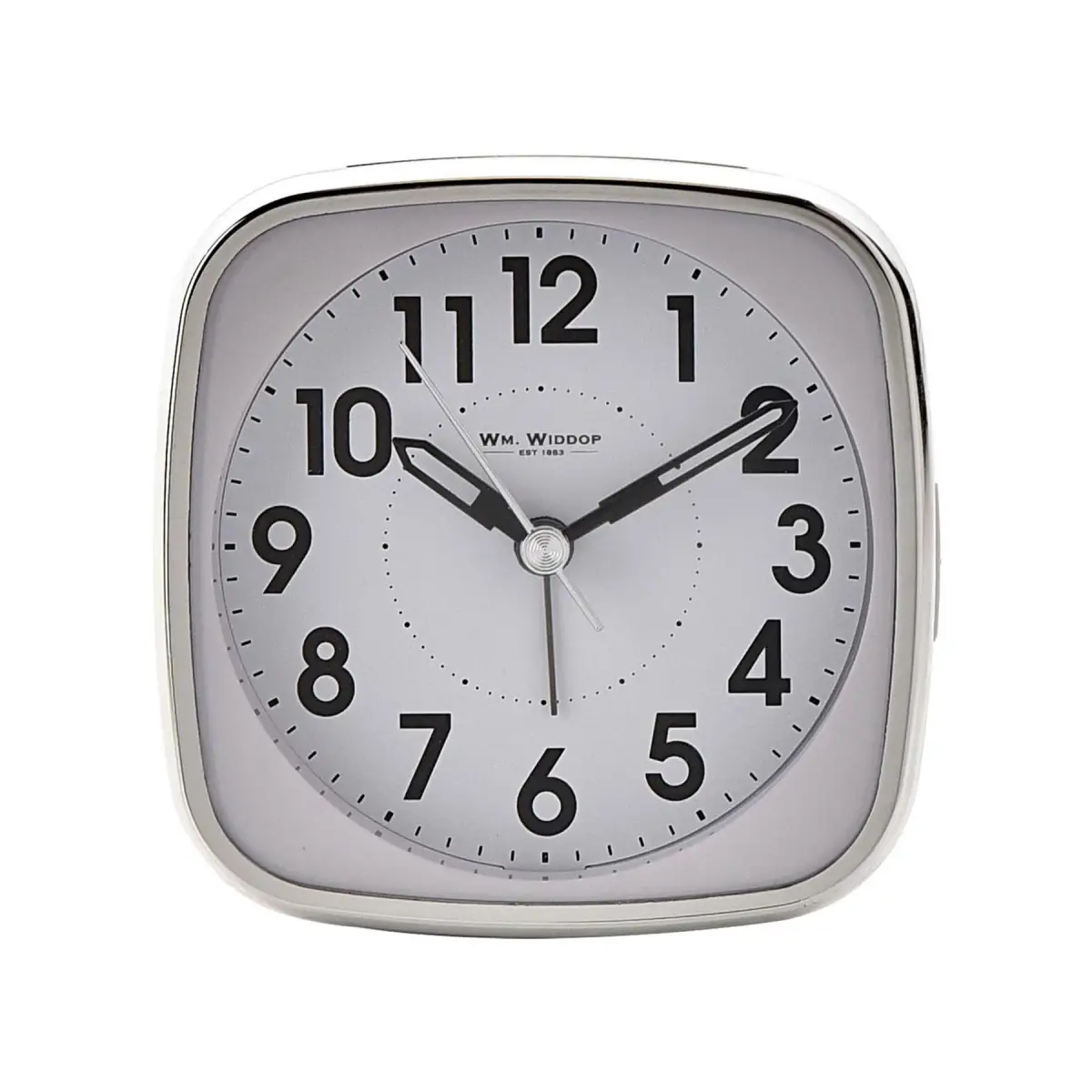 Widdop Wm Widdop Square Alarm Clock - Sweep/Light/Snooze - White - Clock