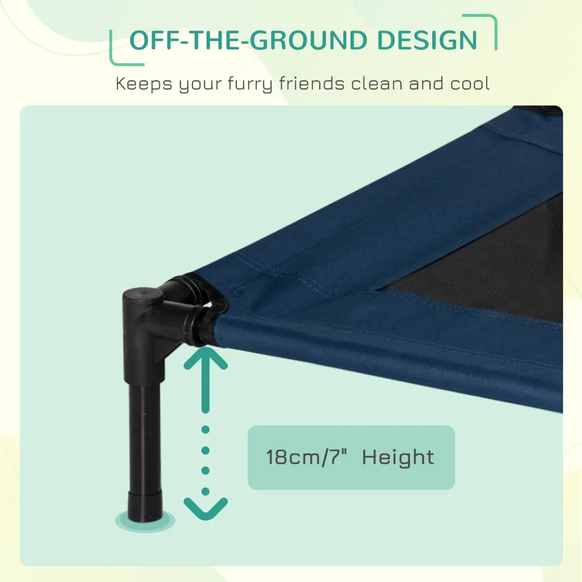 Pawhut Pet Bed Raised Cot Dog Cat Elevated Puppy Hammock Camping Portable Waterproof - Dog Beds