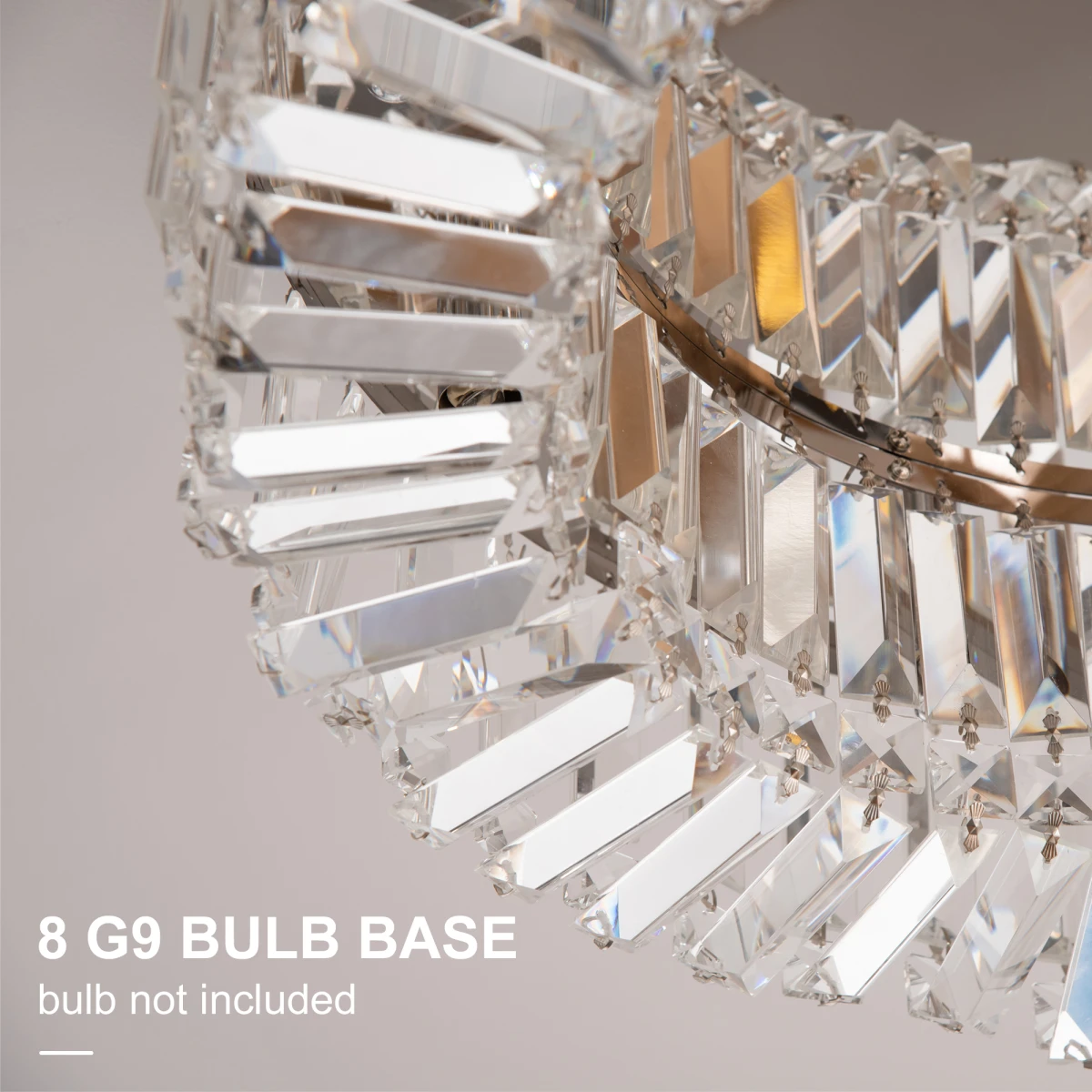 Crystal Ceiling Light 8 Bulbs Beads Home by HOMCOM
