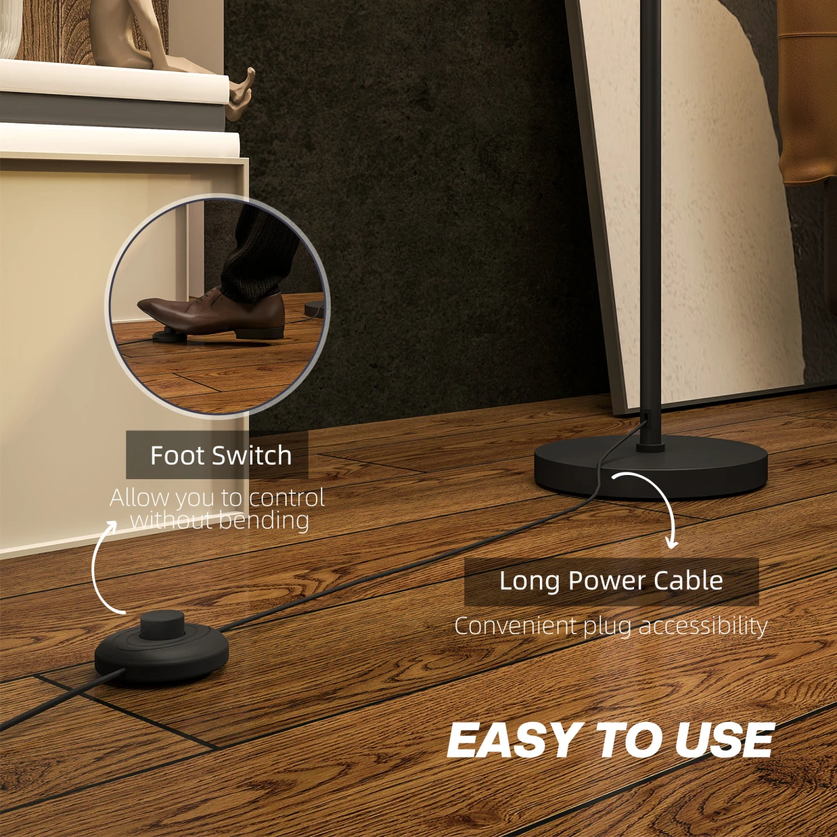 N/A Quality Floor Lamp Dual-Tone Shade Foot Switch - Lamp