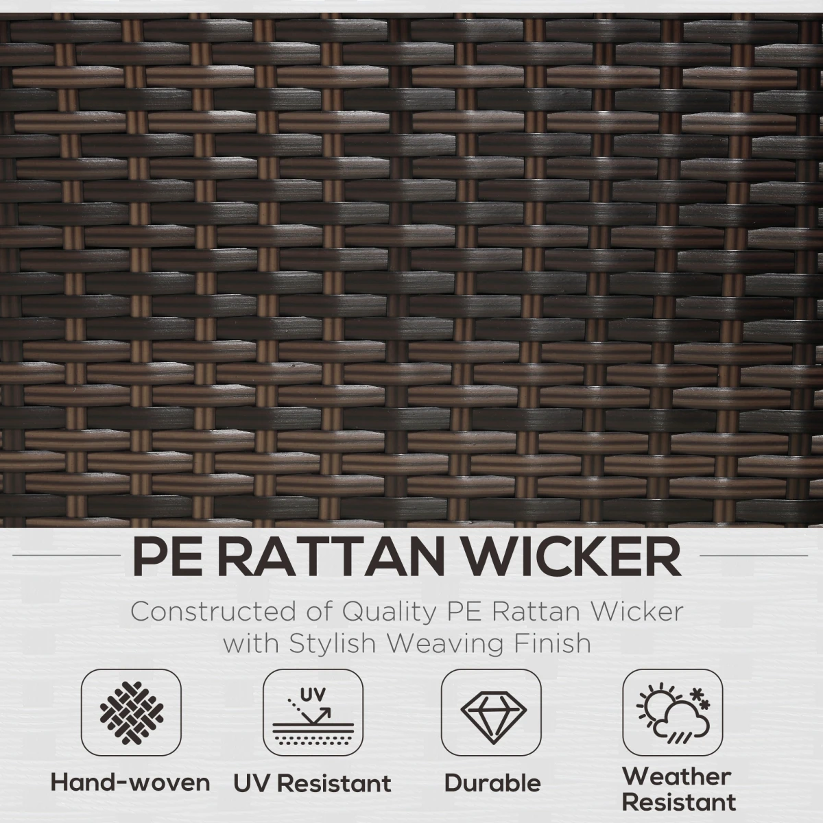 Top Rattan Sofa Set 4-Seater With Storage Patio by Outsunny