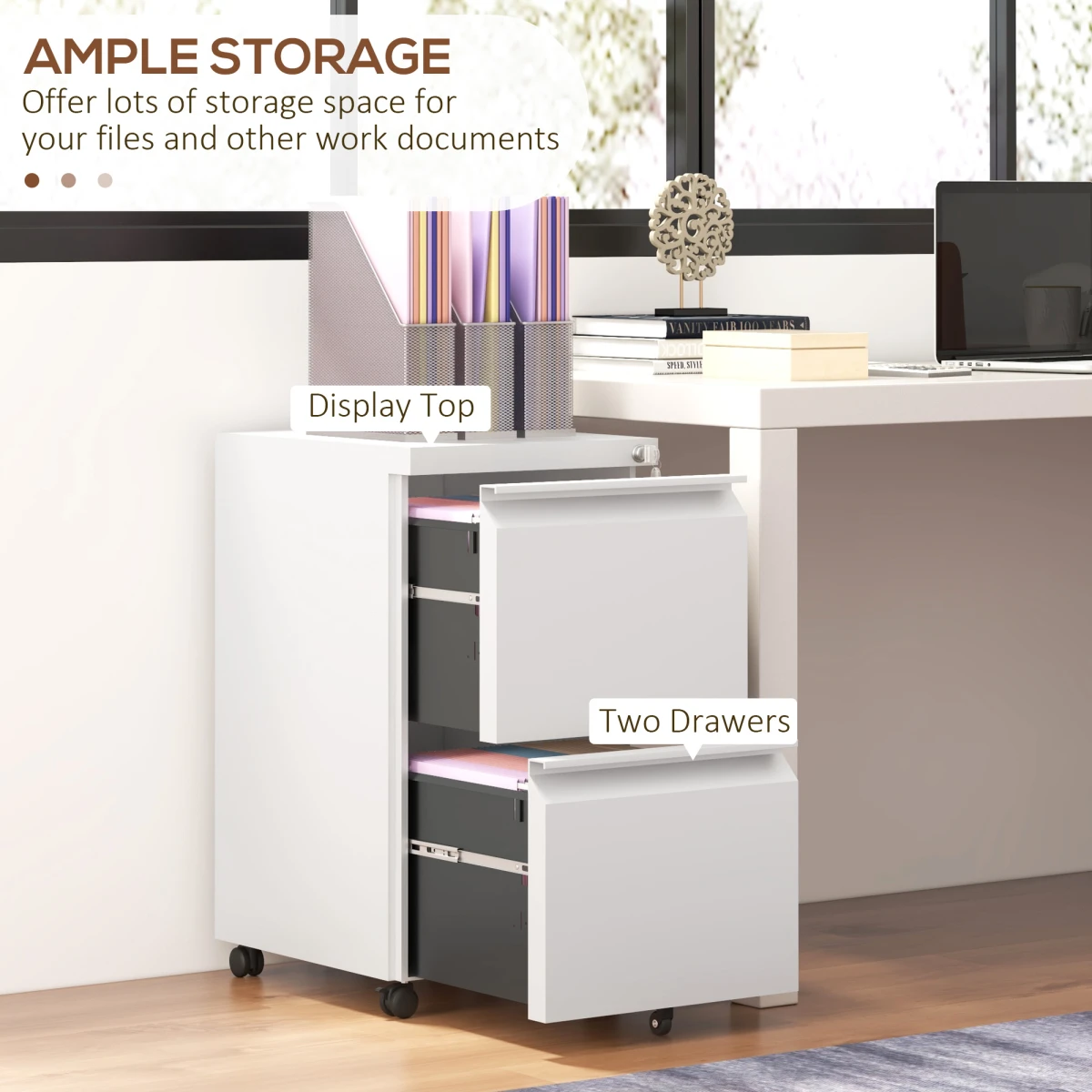 Vinsetto Steel File Cabinet Locking With Adjustable Hanging Bar For Letter A4 Legal Office Use by Vinsetto