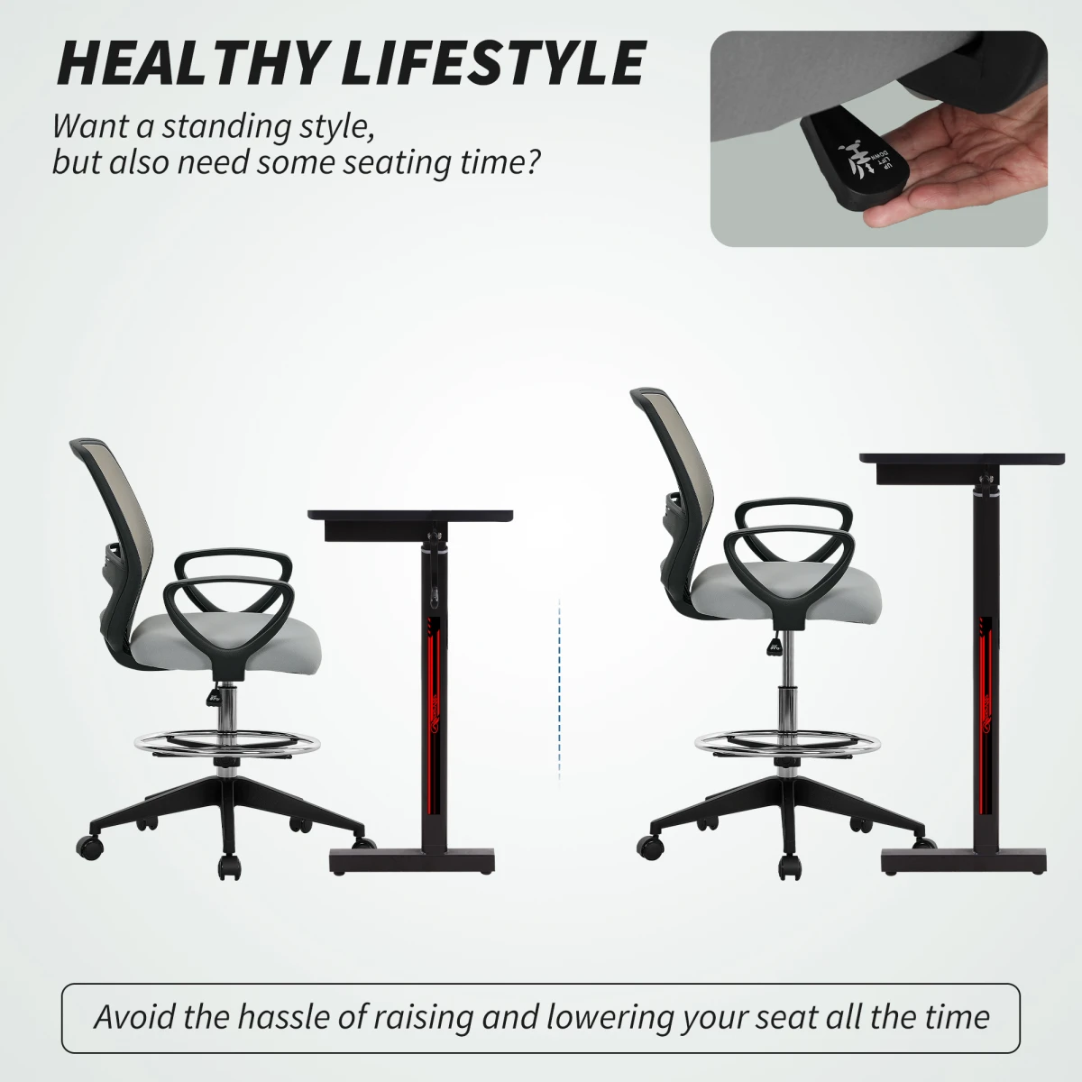 ErgoMesh Draughtsman Chair HighDesk Mesh Back by N/A