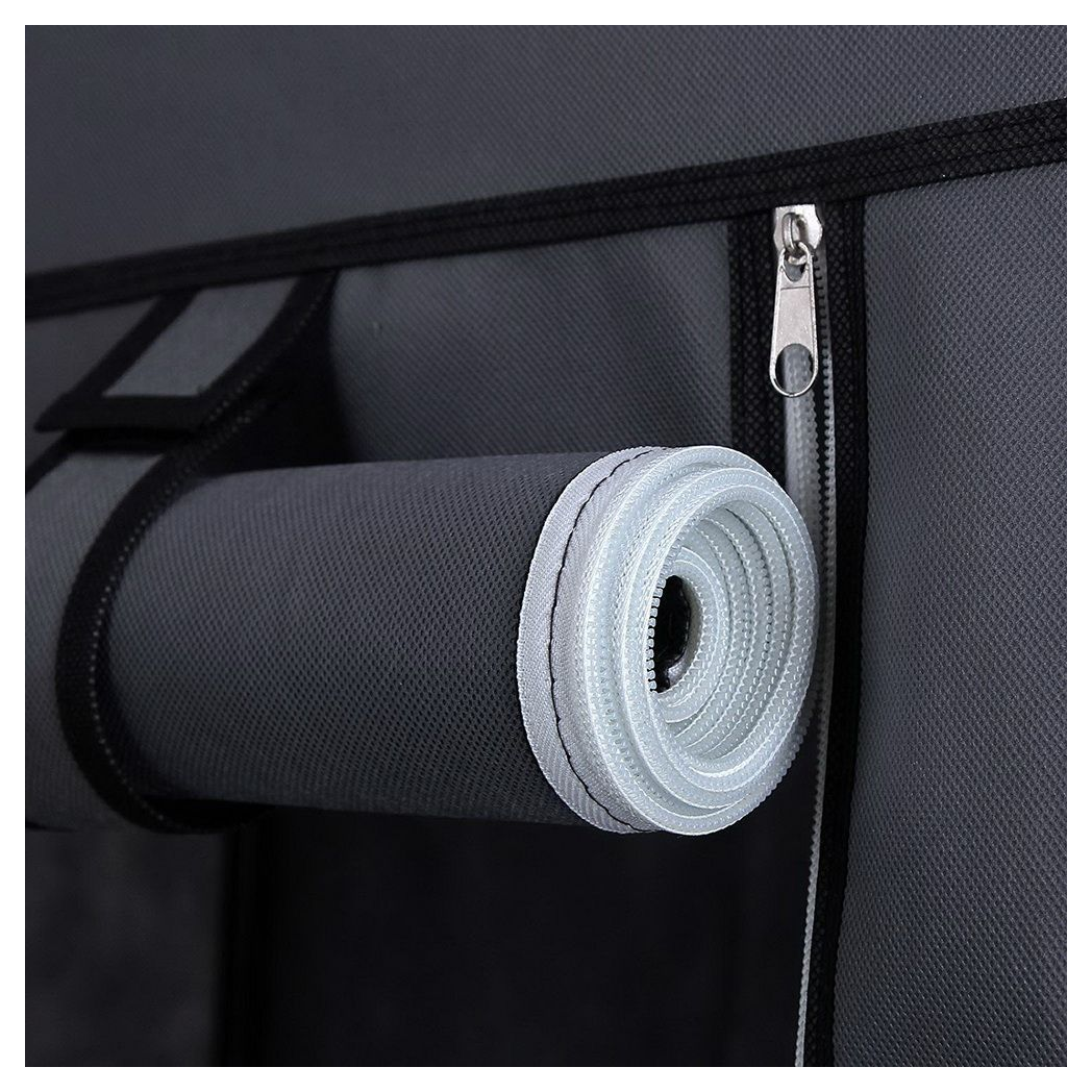 N/A 67" Portable Clothes Closet Wardrobe with Non-woven Fabric and Hanging Rod Quick and Easy to Assemble Gray -