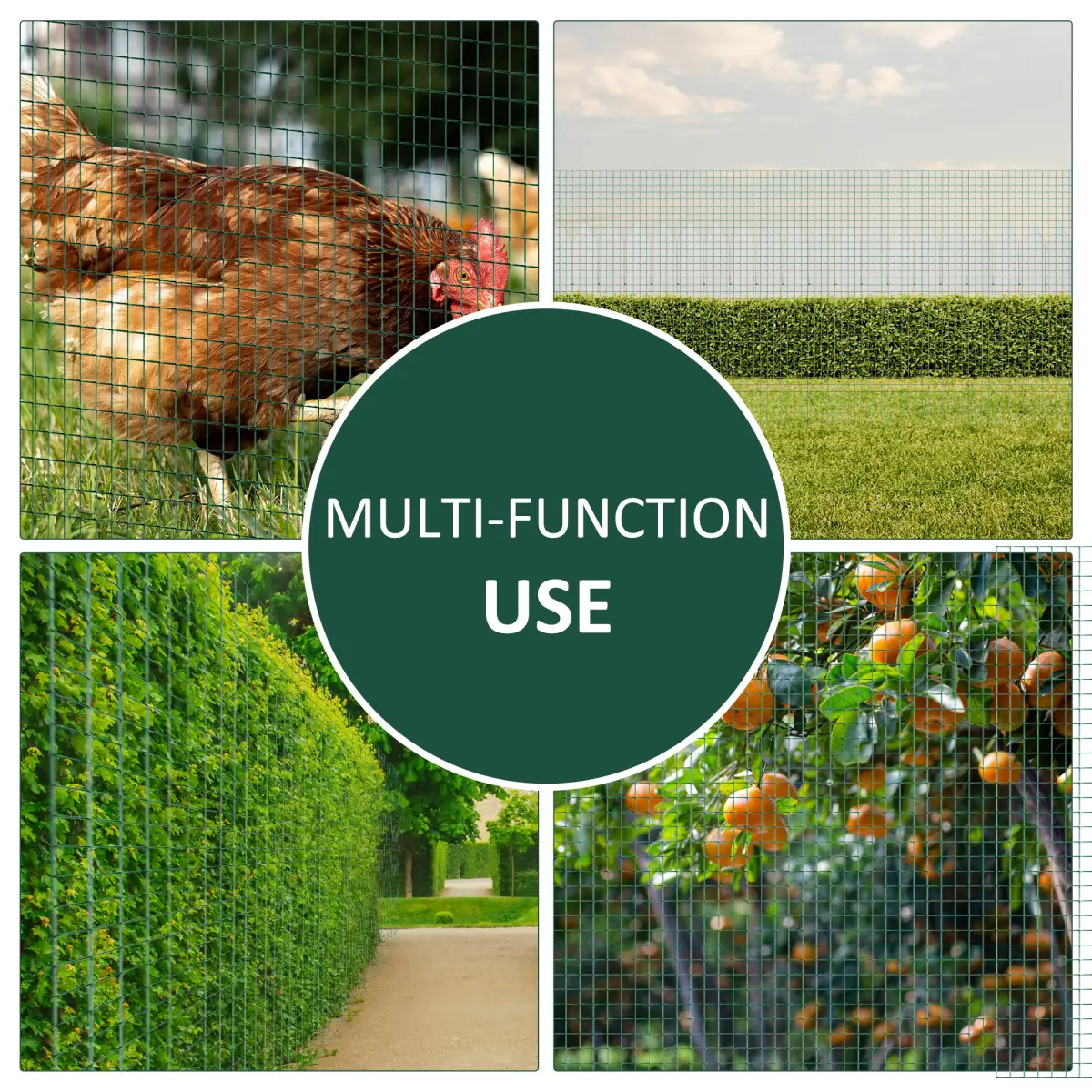 Unbranded PVC Coated Welded Wire Mesh Chicken Poultry Aviary Fence Run Hutch Pet PawHut - Chicken Coop