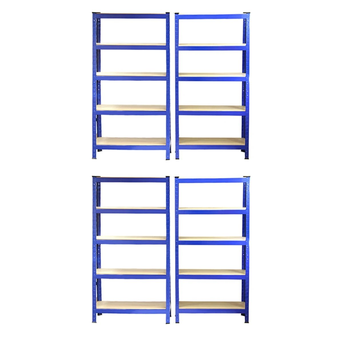 Monster Shop Monster Racking T-Rax Heavy Duty Shelving Units, Blue, 75cm W, 30cm D, Set of 4 -
