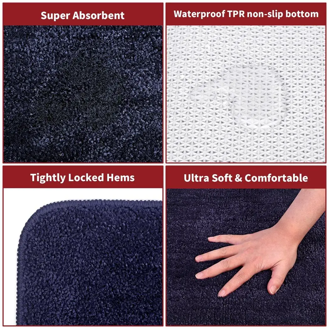 Vinsani VINSANI BATH MAT 60X90cm NAVY 1010168 - Rug
