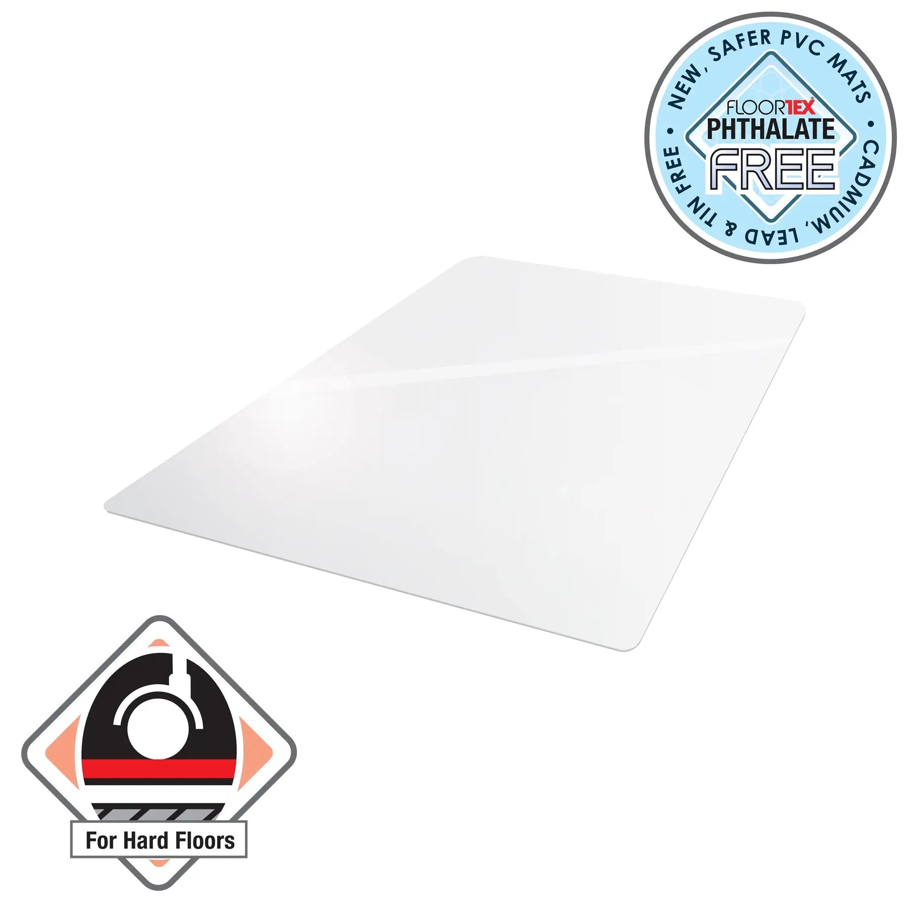 Floortex Advantagemat® Vinyl Rectangular Chair Mat for Hard Floor - 116 x 150cm - Office Mats