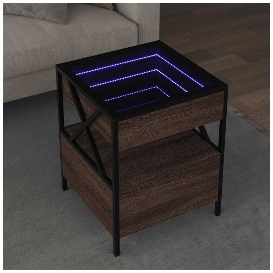 vidaXL vidaXL Coffee Table 40x40x51 Cm Infinity LED Mirror for Modern Living Room Decor - Coffee Table