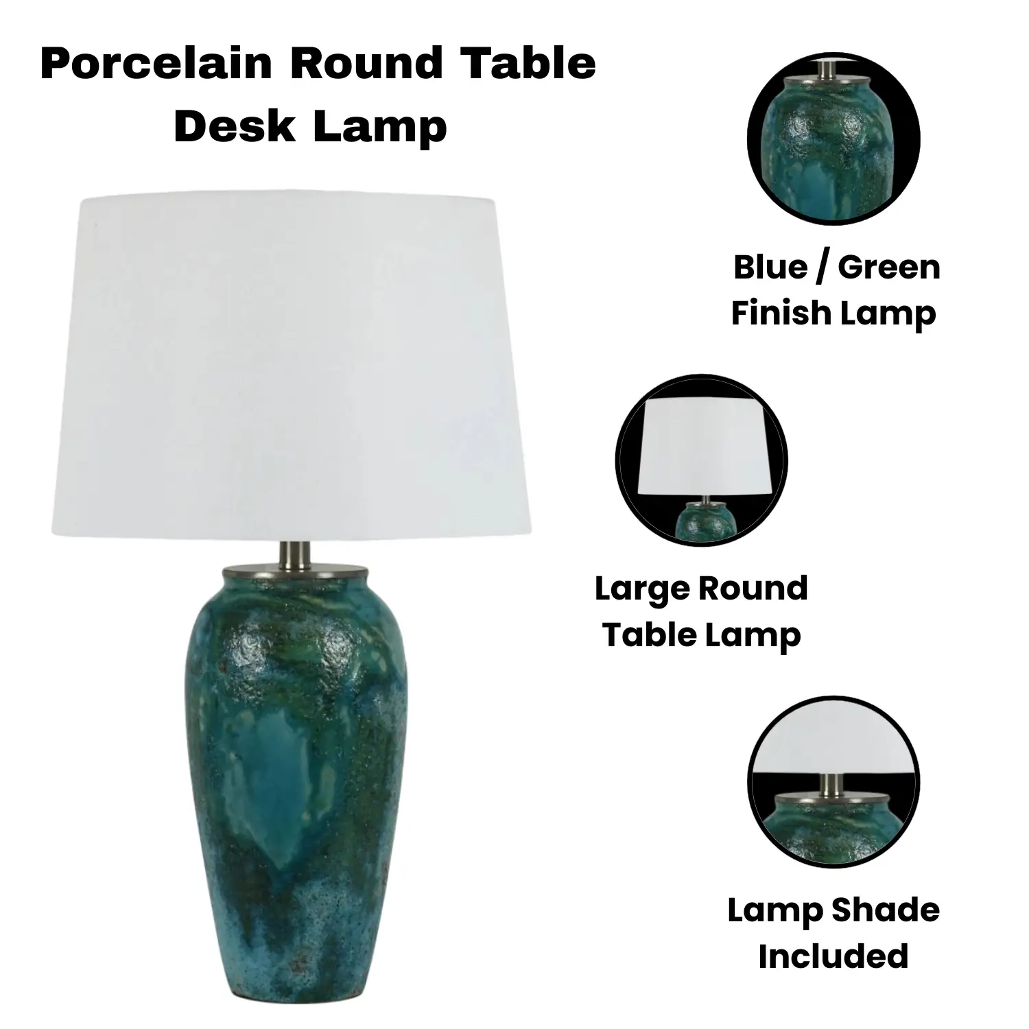 MSL 67CM CERAMIC TABLE LAMP - Lamp