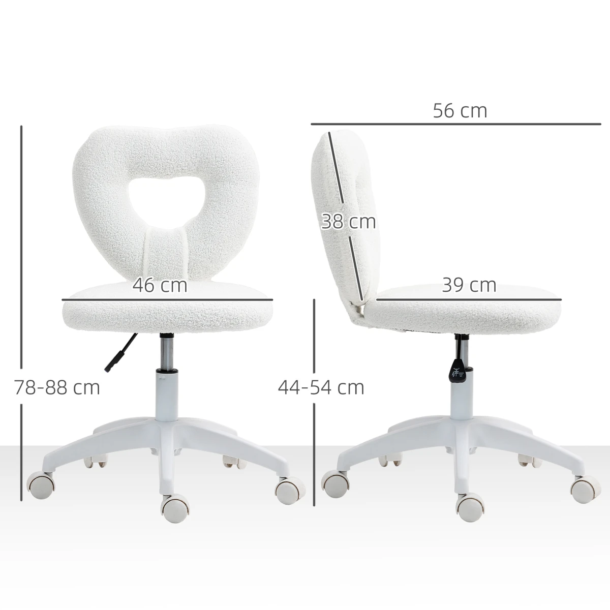 Premium Velvet Massage Office Chair 54cm Seat Width 46 To 54cm Height Lumbar Support For Home Office by N/A