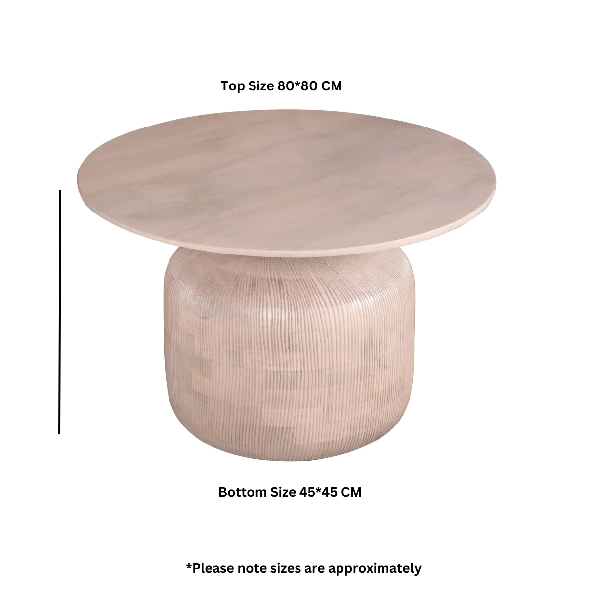 Indian Hub Valencia Round Coffee Table Large Cane Base Decor - Coffee Table