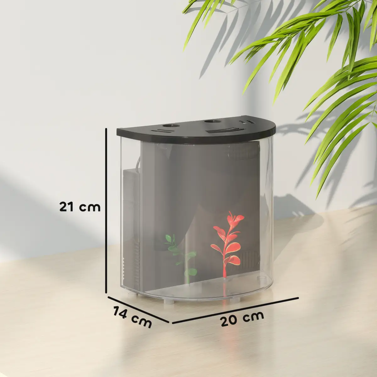 PawHut PawHut Fish Tank, 3L Nano Aquarium Starter Kit with Filter System, LED Light - Aquariums