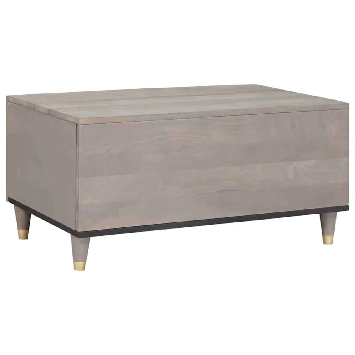 vidaXL vidaXL Coffee Table 80x50x40 cm Solid Mango Wood Gold Ornate Doors Living Room Decor - Coffee Table