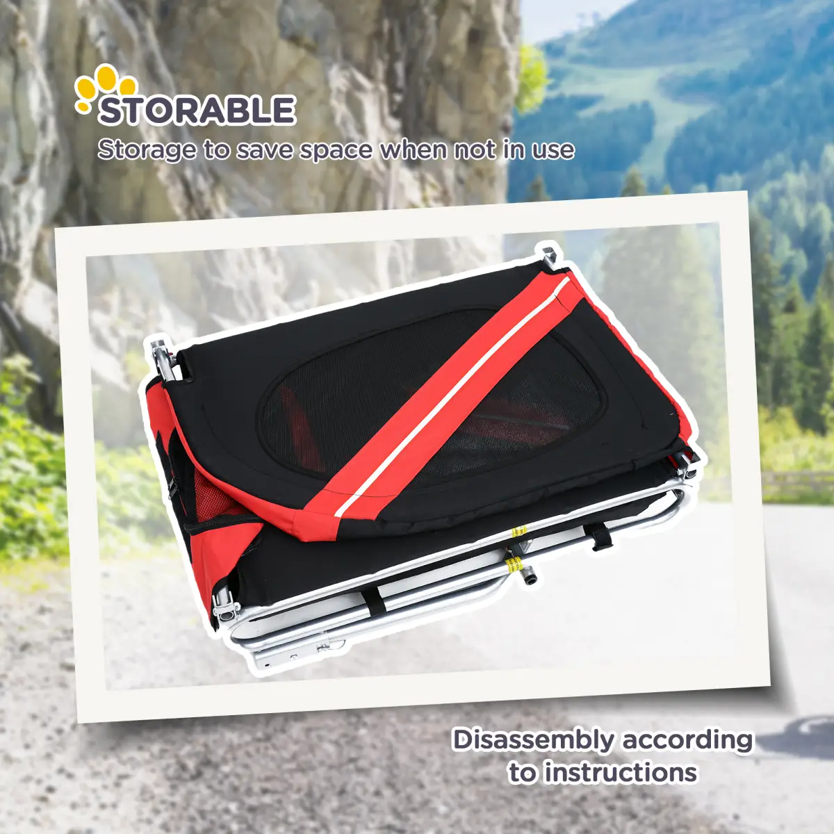 Pawhut Pet Bicycle Trailer Dog Cat Bike Carrier Water Resistant W/ Hitch Coupler Red - Pet Carrier