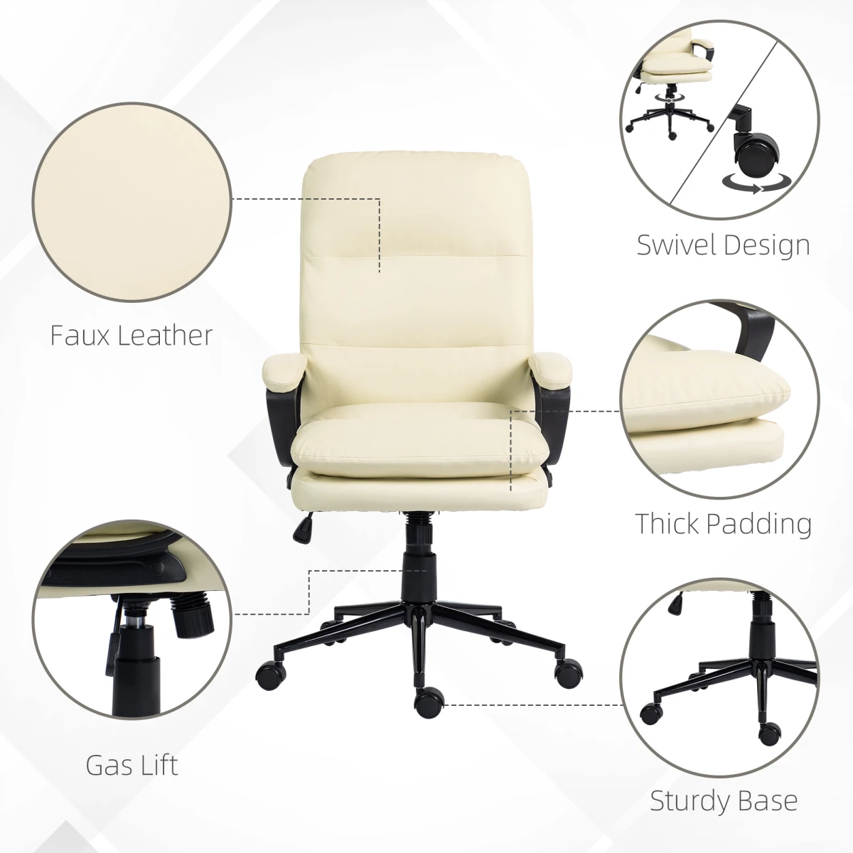 Vinsetto Vinsetto Office Chair 108-118cm PU Leather Office - Office Chair