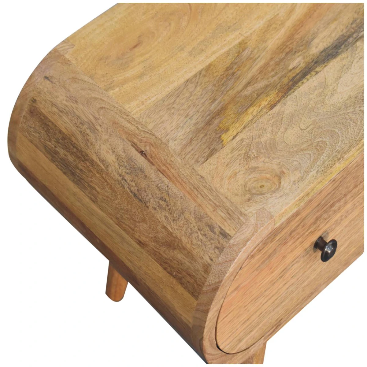 Artisan Solid Wood Circular TV Unit Beige With Two Drawers by Artisan Furniture